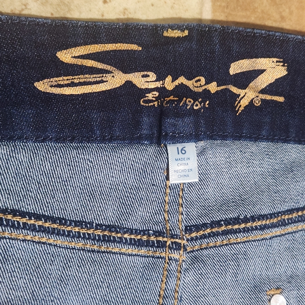 SEVEN 7 Women's Dark Blue Women's Jeans Size 16. TUMMY LESS HIGH SKINNY. - Picture 2 of 14